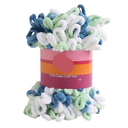 Polyester-Jumbo-Schlingengarn, Fingerschlaufengarn, 100 g Rolle, Polyester, 8 mm Dicke, Meter, mehrfarbig(Color-p) von YBAAKZIIR