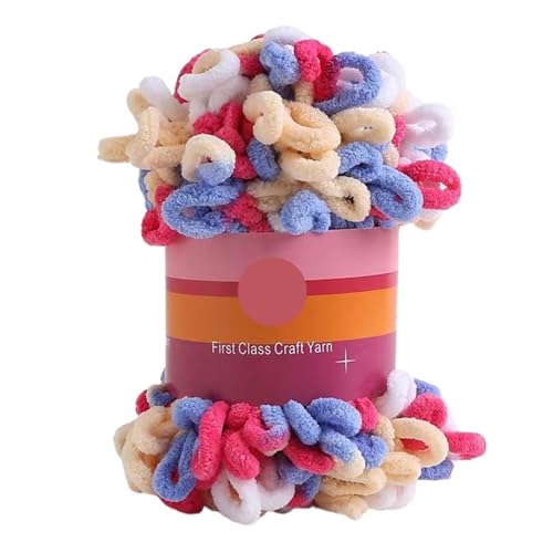Polyester-Jumbo-Schlingengarn, Fingerschlaufengarn, 100 g Rolle, Polyester, 8 mm Dicke, Meter, mehrfarbig(Color-u) von YBAAKZIIR