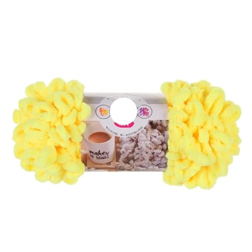 Polyester-Jumbo-Schlingengarn, Handgewebtes Fingerschlaufengarn Polyester 100g Rolle 3er-Pack Mehrfarbig for DIY(6609 Yellow) von YBAAKZIIR