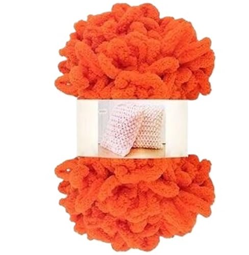 Polyester-Jumbo-Schlingengarn, Polyester-Fingerschlaufen-Donut-Ohrgarn, 5–9 mm, mehrfarbig(6606 Orange) von YBAAKZIIR