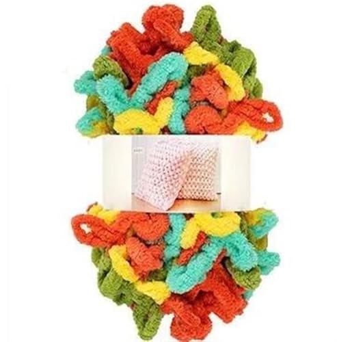 Polyester-Jumbo-Schlingengarn, Polyester-Fingerschlaufen-Donut-Ohrgarn, 5–9 mm, mehrfarbig(D344 Lvye) von YBAAKZIIR
