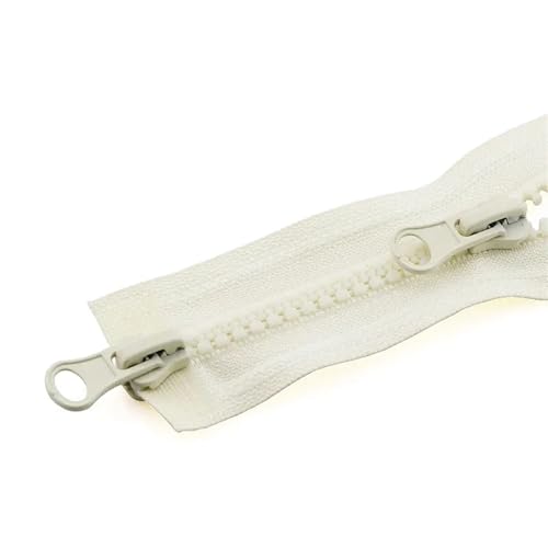 YBAAKZIIR Nylon-Reißverschlüsse zum Nähen Crafts， 3 Stück Doppelter offener Kopf-Reißverschluss, Jacke, Doppel-Reißverschluss(Beige,80CM-5#) von YBAAKZIIR