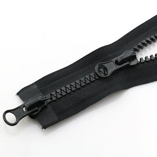 YBAAKZIIR Nylon-Reißverschlüsse zum Nähen Crafts， 3 Stück Doppelter offener Kopf-Reißverschluss, Jacke, Doppel-Reißverschluss(Black,90CM-5#) von YBAAKZIIR