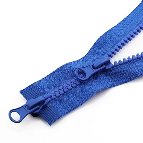 YBAAKZIIR Nylon-Reißverschlüsse zum Nähen Crafts， 3 Stück Doppelter offener Kopf-Reißverschluss, Jacke, Doppel-Reißverschluss(Blue,80CM-5#) von YBAAKZIIR