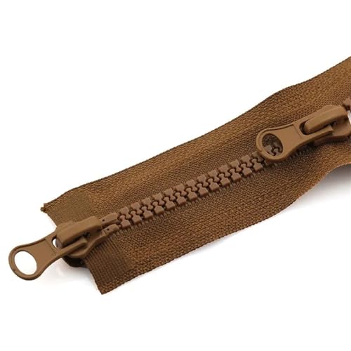 YBAAKZIIR Nylon-Reißverschlüsse zum Nähen Crafts， 3 Stück Doppelter offener Kopf-Reißverschluss, Jacke, Doppel-Reißverschluss(Brown,90CM-5#) von YBAAKZIIR