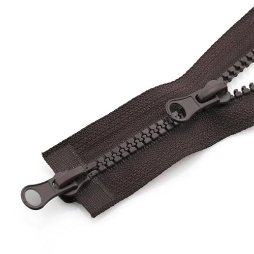 YBAAKZIIR Nylon-Reißverschlüsse zum Nähen Crafts， 3 Stück Doppelter offener Kopf-Reißverschluss, Jacke, Doppel-Reißverschluss(Coffee,80CM-5#) von YBAAKZIIR