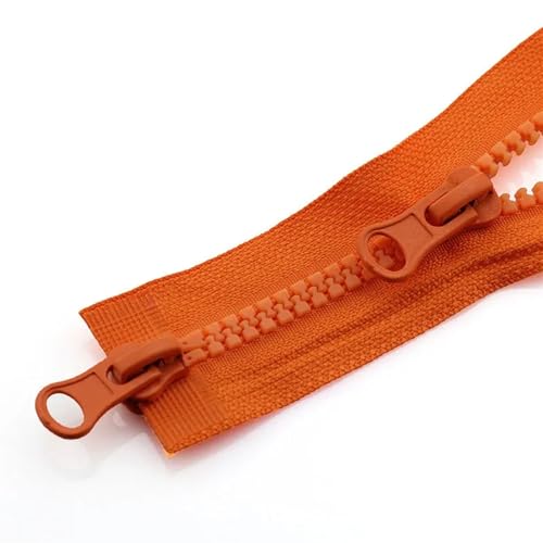 YBAAKZIIR Nylon-Reißverschlüsse zum Nähen Crafts， 3 Stück Doppelter offener Kopf-Reißverschluss, Jacke, Doppel-Reißverschluss(Orange,80CM-5#) von YBAAKZIIR