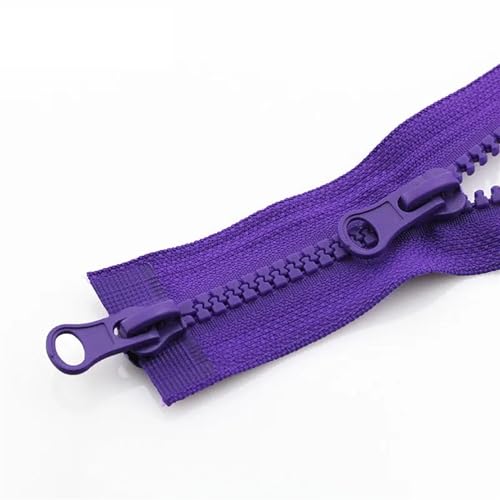 YBAAKZIIR Nylon-Reißverschlüsse zum Nähen Crafts， 3 Stück Doppelter offener Kopf-Reißverschluss, Jacke, Doppel-Reißverschluss(Purple,90CM-5#) von YBAAKZIIR