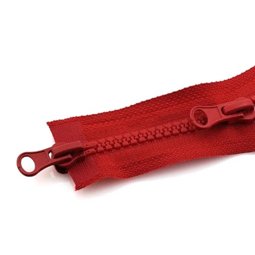 YBAAKZIIR Nylon-Reißverschlüsse zum Nähen Crafts， 3 Stück Doppelter offener Kopf-Reißverschluss, Jacke, Doppel-Reißverschluss(Red,80CM-5#) von YBAAKZIIR