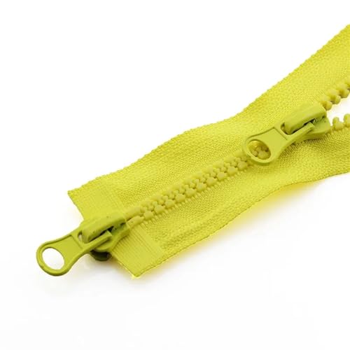 YBAAKZIIR Nylon-Reißverschlüsse zum Nähen Crafts， 3 Stück Doppelter offener Kopf-Reißverschluss, Jacke, Doppel-Reißverschluss(Yellow,80CM-5#) von YBAAKZIIR