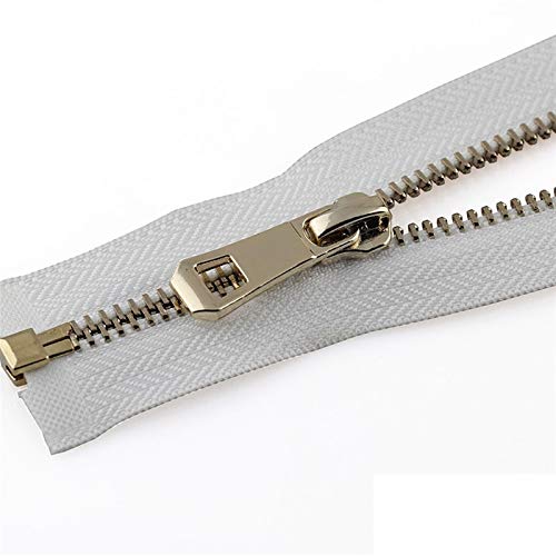 YBAAKZIIR Nylon-Reißverschlüsse zum Nähen Crafts， Robuste, klobige Reißverschlüsse mit offenem Ende(Grey,55Cm) von YBAAKZIIR