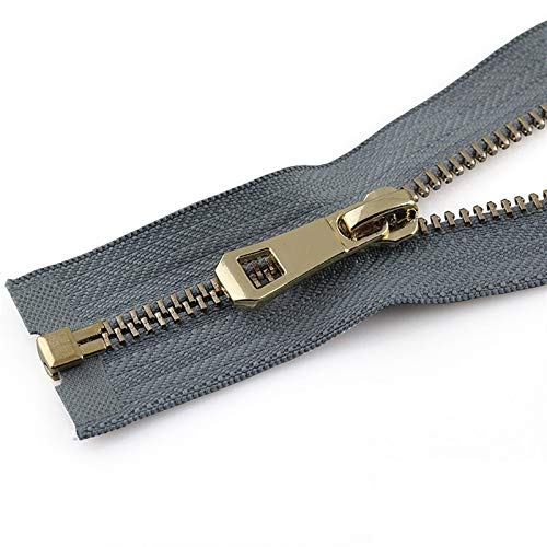 YBAAKZIIR Nylon-Reißverschlüsse zum Nähen Crafts， Robuste, klobige Reißverschlüsse mit offenem Ende(Grey,75Cm) von YBAAKZIIR