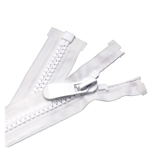 YBAAKZIIR Nylon-Reißverschlüsse zum Nähen Crafts， Robuste, klobige Reißverschlüsse mit offenem Ende(Ky932white,60CmNo8) von YBAAKZIIR