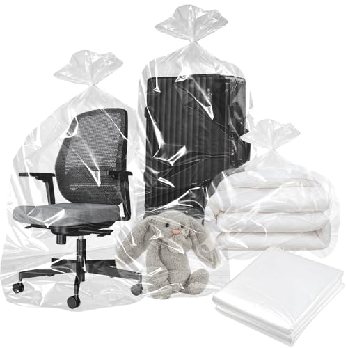 YBCCBY 10 Stück Durchsichtige Aufbewahrungstaschen Kunststoff Aufbewahrungsbeutel Groß 100 x 152 cm Plastiktüten Transparent Plastikbeutel Wiederverwendbare Umzugstaschen für Koffer Gepäck Möbel von YBCCBY