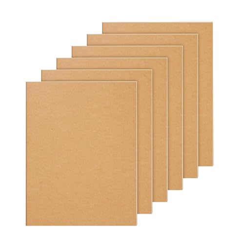 YBCPACK Kraft Notizbuch A4 Kariert, 6 Notizbücher Set, Kariert Notizheft mit 64 Seiten (32 Blätter), Notizblock für Büro, Schule & Reisen (21.6x28cm) von YBCPACK