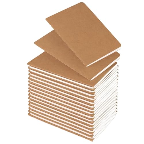 YBCPACK Kraft Notizbuch A6 Kariert, 30 Notizbücher Set, Klein Kariert Notizheft mit 60 Seiten (30 Blätter), Notizblock für Büro, Schule & Reisen (10x14cm) von YBCPACK