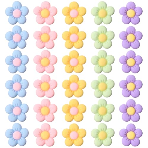 YBEATY 30 x Silikon-Fokal-Perlen, bunte Blumen-Perlen, niedlich, flach, Abstandshalter, Blumen, niedliche Charms für Stifte, Schlüsselanhänger, Halsketten, Schmuckherstellung, DIY-Armbänder YBEATY 30 x Silikon-Fokal-Perlen, bunte Blumen-Perlen, niedlich, flach, Abstandshalter, Blumen, niedliche Charms für Stifte, Schlüsselanhänger, Halsketten, Schmuckherstellung, DIY-Armbänder von YBEATY