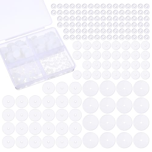 YBEATY 320 Stück Piercing Disc Transparente Ohrring Rückseite Pad 3/5/7/9 mm Silikon Ohrring Rückseiten Scheibenpads Silikonohrring VerschlüSse Stopperpiercings Kunststoffscheibenpads von YBEATY