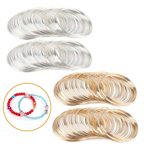 Schmuckdraht Set Handwerk Aluminiumdraht Ringe 4 Set 100 Memory Wire Memory Steel Wire Armband Memory Wire Kreise Für Draht Diy Schmuck Ring Ohrring Armband Halskette Haarband Basteln Golden Silber von YBFBSJK