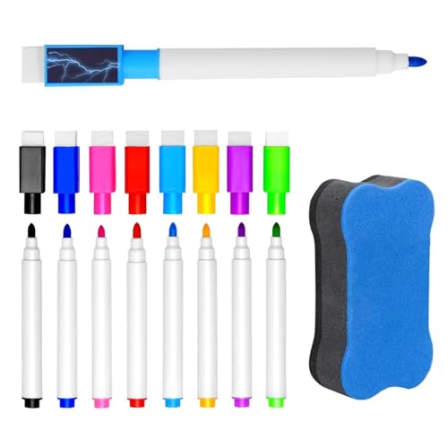 YBFBSJK 8 Pcs Whiteboard Marker Lehrerbedarf Set White Board Stifte Abwischbar Folienstift mit Radierer mit 1Whiteboard Schwamm Folienstift Tafelstifte für Büro,Schule,Zuhause YBFBSJK 8 Pcs Whiteboard Marker Lehrerbedarf Set White Board Stifte Abwischbar Folienstift mit Radierer mit 1Whiteboard Schwamm Folienstift Tafelstifte für Büro,Schule,Zuhause von YBFBSJK