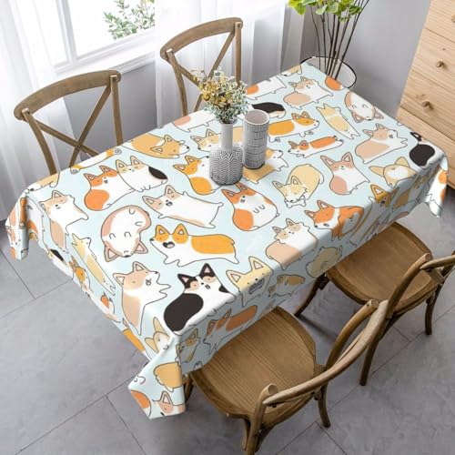 YBGHDAA Corgi Rechteckige Tischdecke mit Hundeaufdruck, 80 x 140 cm, pflegeleichte Stofftischdecke für Frühlingsfeiern YBGHDAA Corgi Rechteckige Tischdecke mit Hundeaufdruck, 80 x 140 cm, pflegeleichte Stofftischdecke für Frühlingsfeiern von YBGHDAA