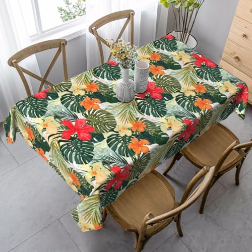 YBGHDAA Rechteckige Sommer-Tischdecke mit Hawaii-Druck, 89 x 140 cm, pflegeleichte Stoff-Tischdecke für Frühlingsfeiern YBGHDAA Rechteckige Sommer-Tischdecke mit Hawaii-Druck, 89 x 140 cm, pflegeleichte Stoff-Tischdecke für Frühlingsfeiern von YBGHDAA