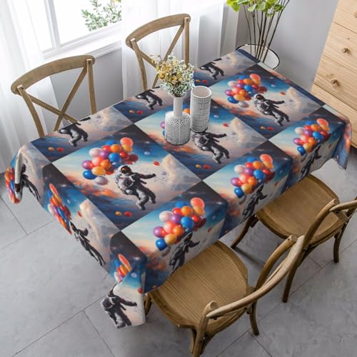 YBGHDAA Rechteckige Tischdecke mit Astronauten- und Luftballonaufdruck, 80 x 140 cm, pflegeleichte Stofftischdecke für Frühlingsfeiern YBGHDAA Rechteckige Tischdecke mit Astronauten- und Luftballonaufdruck, 80 x 140 cm, pflegeleichte Stofftischdecke für Frühlingsfeiern von YBGHDAA