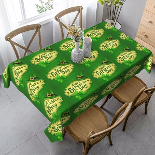 YBGHDAA Rechteckige Tischdecke mit Aufdruck "Happy St. Patrick's Day". Pflegeleichte Stoff-Tischdecke für Frühlingsfeiern YBGHDAA Rechteckige Tischdecke mit Aufdruck "Happy St. Patrick's Day". Pflegeleichte Stoff-Tischdecke für Frühlingsfeiern von YBGHDAA