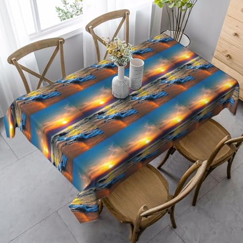 YBGHDAA Rechteckige Tischdecke mit Aufdruck "Last Sun Rays Of Over The Sea Waves". Pflegeleichte Stoff-Tischdecke für Frühlingsfeiern YBGHDAA Rechteckige Tischdecke mit Aufdruck "Last Sun Rays Of Over The Sea Waves". Pflegeleichte Stoff-Tischdecke für Frühlingsfeiern von YBGHDAA