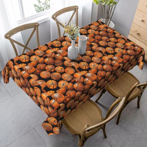 YBGHDAA Rechteckige Tischdecke mit Basketball-Aufdruck, 89 x 140 cm, pflegeleichte Stoff-Tischdecke für Frühlingsfeiern YBGHDAA Rechteckige Tischdecke mit Basketball-Aufdruck, 89 x 140 cm, pflegeleichte Stoff-Tischdecke für Frühlingsfeiern von YBGHDAA
