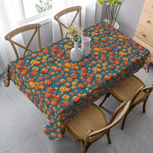YBGHDAA Rechteckige Tischdecke mit Basketball-Druck, 89 x 140 cm, pflegeleichte Stoff-Tischdecke für Frühlingsfeiern YBGHDAA Rechteckige Tischdecke mit Basketball-Druck, 89 x 140 cm, pflegeleichte Stoff-Tischdecke für Frühlingsfeiern von YBGHDAA