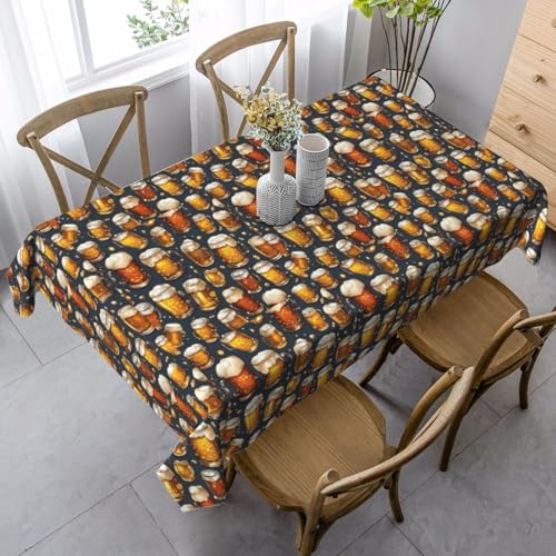 YBGHDAA Rechteckige Tischdecke mit Bierdruck, 89 x 140 cm, pflegeleichte Stoff-Tischdecke für Frühlingsfeiern YBGHDAA Rechteckige Tischdecke mit Bierdruck, 89 x 140 cm, pflegeleichte Stoff-Tischdecke für Frühlingsfeiern von YBGHDAA