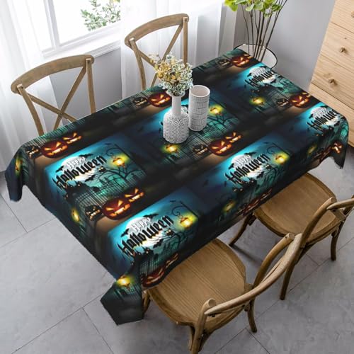 YBGHDAA Rechteckige Tischdecke mit Eulenkürbis-Aufdruck, 89 x 140 cm, pflegeleichte Stoff-Tischdecke für Frühlingsfeiern YBGHDAA Rechteckige Tischdecke mit Eulenkürbis-Aufdruck, 89 x 140 cm, pflegeleichte Stoff-Tischdecke für Frühlingsfeiern von YBGHDAA