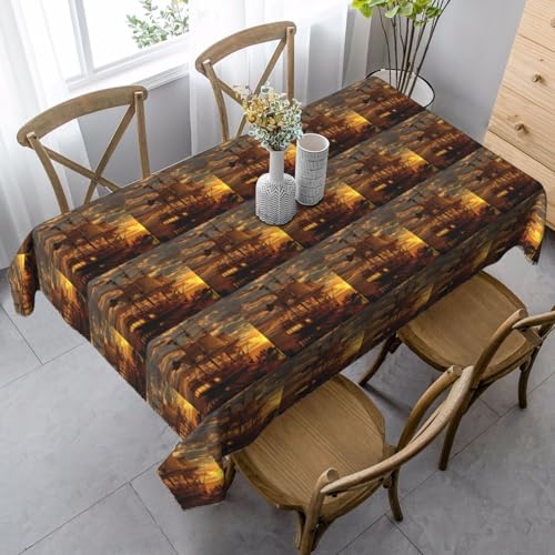 YBGHDAA Rechteckige Tischdecke mit Fantasie-Piratenschiff-Druck, 80 x 140 cm, pflegeleichte Stoff-Tischdecke für Frühlingsfeiern YBGHDAA Rechteckige Tischdecke mit Fantasie-Piratenschiff-Druck, 80 x 140 cm, pflegeleichte Stoff-Tischdecke für Frühlingsfeiern von YBGHDAA