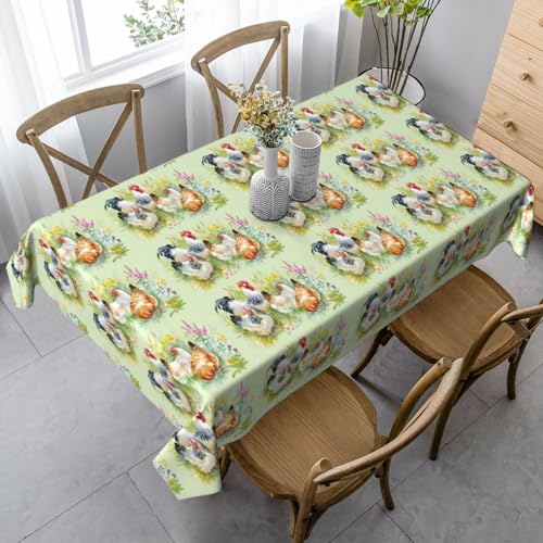 YBGHDAA Rechteckige Tischdecke mit Hahn-Druck, 89 x 140 cm, pflegeleichte Stoff-Tischdecke für Frühlingsfeiern YBGHDAA Rechteckige Tischdecke mit Hahn-Druck, 89 x 140 cm, pflegeleichte Stoff-Tischdecke für Frühlingsfeiern von YBGHDAA