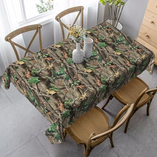 YBGHDAA Rechteckige Tischdecke mit Harthölzer-Camouflage-Druck, 89 x 140 cm, pflegeleichte Stoff-Tischdecke für Frühlingsfeiern YBGHDAA Rechteckige Tischdecke mit Harthölzer-Camouflage-Druck, 89 x 140 cm, pflegeleichte Stoff-Tischdecke für Frühlingsfeiern von YBGHDAA