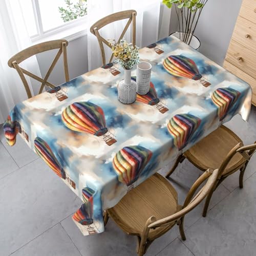 YBGHDAA Rechteckige Tischdecke mit Heißluftballon-Druck, 89 x 140 cm, pflegeleichte Stoff-Tischdecke für Frühlingsfeiern YBGHDAA Rechteckige Tischdecke mit Heißluftballon-Druck, 89 x 140 cm, pflegeleichte Stoff-Tischdecke für Frühlingsfeiern von YBGHDAA