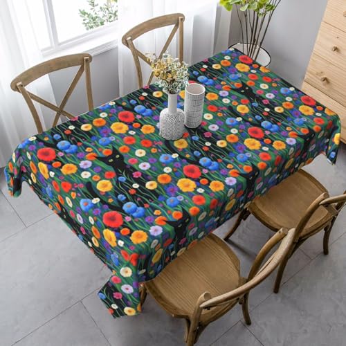 YBGHDAA Rechteckige Tischdecke mit Katzenblumenverzierung, 80 x 140 cm, pflegeleichte Stoff-Tischdecke für Frühlingsfeiern YBGHDAA Rechteckige Tischdecke mit Katzenblumenverzierung, 80 x 140 cm, pflegeleichte Stoff-Tischdecke für Frühlingsfeiern von YBGHDAA