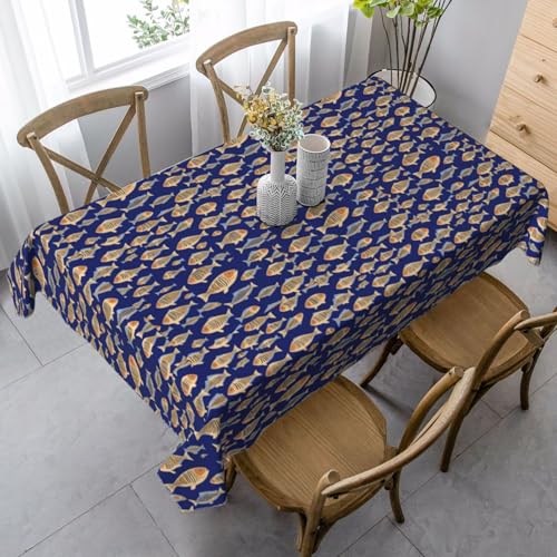 YBGHDAA Rechteckige Tischdecke mit Meeresfisch-Druck, 89 x 140 cm, pflegeleichte Stoff-Tischdecke für Frühlingsfeiern YBGHDAA Rechteckige Tischdecke mit Meeresfisch-Druck, 89 x 140 cm, pflegeleichte Stoff-Tischdecke für Frühlingsfeiern von YBGHDAA