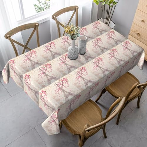 YBGHDAA Rechteckige Tischdecke mit Motiv Paris Eiffelturm und Blumen, 80 x 140 cm, pflegeleichte Stoff-Tischdecke für Frühlingsfeiern YBGHDAA Rechteckige Tischdecke mit Motiv Paris Eiffelturm und Blumen, 80 x 140 cm, pflegeleichte Stoff-Tischdecke für Frühlingsfeiern von YBGHDAA