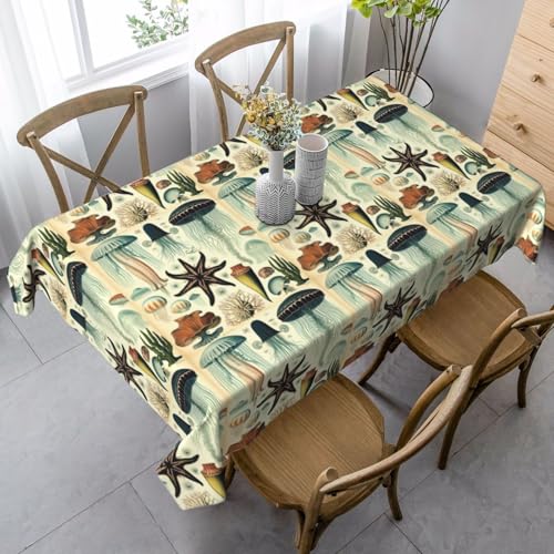 YBGHDAA Rechteckige Tischdecke mit Quallen-Ozean-Druck, 80 x 140 cm, pflegeleichte Stoff-Tischdecke für Frühlingsfeiern YBGHDAA Rechteckige Tischdecke mit Quallen-Ozean-Druck, 80 x 140 cm, pflegeleichte Stoff-Tischdecke für Frühlingsfeiern von YBGHDAA