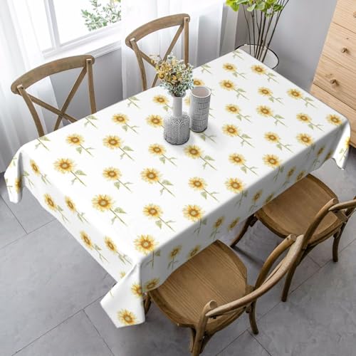 YBGHDAA Rechteckige Tischdecke mit Sonnenblumen-Aufdruck, 80 x 140 cm, pflegeleichte Stoff-Tischdecke für Frühlingsfeiern YBGHDAA Rechteckige Tischdecke mit Sonnenblumen-Aufdruck, 80 x 140 cm, pflegeleichte Stoff-Tischdecke für Frühlingsfeiern von YBGHDAA