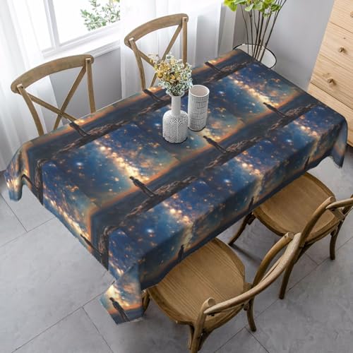 YBGHDAA Rechteckige Tischdecke mit Sternenhimmel, tiefer Druck, 89 x 140 cm, pflegeleichte Stoff-Tischdecke für Frühlingsfeiern YBGHDAA Rechteckige Tischdecke mit Sternenhimmel, tiefer Druck, 89 x 140 cm, pflegeleichte Stoff-Tischdecke für Frühlingsfeiern von YBGHDAA