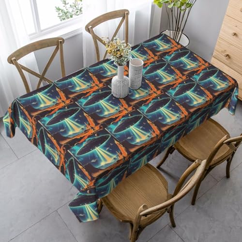 YBGHDAA Rechteckige Tischdecke mit Universum-Planetendruck. Pflegeleichte Stoff-Tischdecke für Frühlingsfeiern YBGHDAA Rechteckige Tischdecke mit Universum-Planetendruck. Pflegeleichte Stoff-Tischdecke für Frühlingsfeiern von YBGHDAA