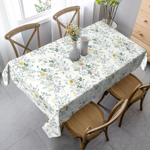 YBGHDAA Rechteckige Tischdecke mit blauem Blumenmuster, Rosen, 80 x 140 cm, pflegeleichte Stoff-Tischdecke für Frühlingsfeiern YBGHDAA Rechteckige Tischdecke mit blauem Blumenmuster, Rosen, 80 x 140 cm, pflegeleichte Stoff-Tischdecke für Frühlingsfeiern von YBGHDAA