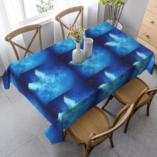 YBGHDAA Rechteckige Tischdecke mit blauem Sternenschmetterlings-Aufdruck, 89 x 140 cm, pflegeleichte Stoff-Tischdecke für Frühlingsfeiern YBGHDAA Rechteckige Tischdecke mit blauem Sternenschmetterlings-Aufdruck, 89 x 140 cm, pflegeleichte Stoff-Tischdecke für Frühlingsfeiern von YBGHDAA
