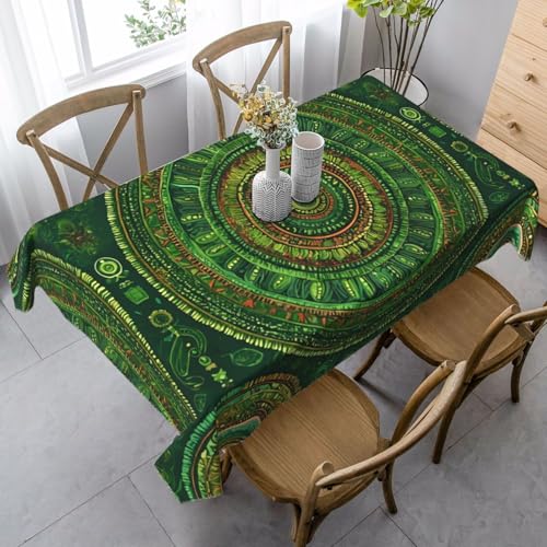 YBGHDAA Rechteckige Tischdecke mit grünem Punktemuster. Pflegeleichte Stoff-Tischdecke für Frühlingsfeiern YBGHDAA Rechteckige Tischdecke mit grünem Punktemuster. Pflegeleichte Stoff-Tischdecke für Frühlingsfeiern von YBGHDAA