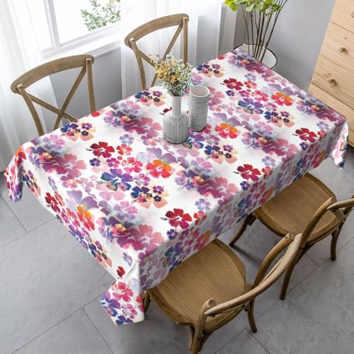 YBGHDAA Rechteckige Tischdecke mit hawaiianischem Blumendruck. Pflegeleichte Stoff-Tischdecke für Frühlingsfeiern YBGHDAA Rechteckige Tischdecke mit hawaiianischem Blumendruck. Pflegeleichte Stoff-Tischdecke für Frühlingsfeiern von YBGHDAA