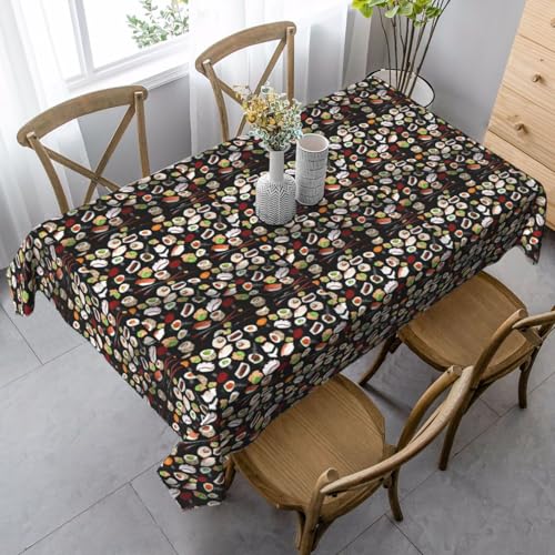 YBGHDAA Rechteckige Tischdecke mit japanischem Sushi-Druck, 80 x 140 cm, pflegeleichte Stoff-Tischdecke für Frühlingsfeiern YBGHDAA Rechteckige Tischdecke mit japanischem Sushi-Druck, 80 x 140 cm, pflegeleichte Stoff-Tischdecke für Frühlingsfeiern von YBGHDAA