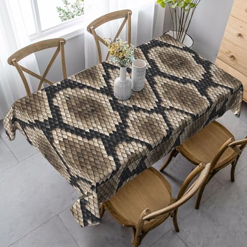 YBGHDAA Rechteckige Tischdecke mit klassischem Schlangenhaut-Aufdruck. Pflegeleichte Stoff-Tischdecke für Frühlingsfeiern YBGHDAA Rechteckige Tischdecke mit klassischem Schlangenhaut-Aufdruck. Pflegeleichte Stoff-Tischdecke für Frühlingsfeiern von YBGHDAA